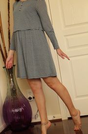 Boutique Blue Stripped Baby Doll Dress