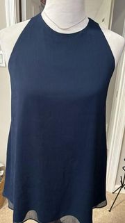 Alice & Olivia tank top. Blue with black. Size Small.
