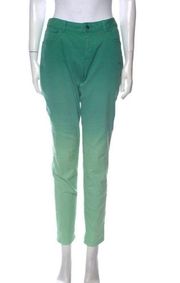 SZ 10 mid-rise gradient green skinny jeans