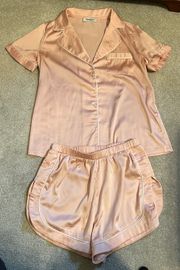 Light Pink Silk Pajama Set