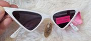 NWT Betsey Johnson FUTURE PLAY White Triangle  Statement Sunglasses