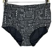 Torrid Bathing Suit Bikini Bottom Geometric Black White 3 3X