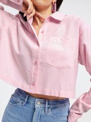 cropped oxford shirt