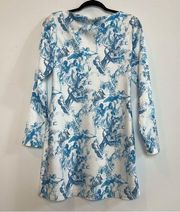 NWT FIFTH LABEL Renaissance Print Blue White Tunic Long Sleeve Dress S / US 4