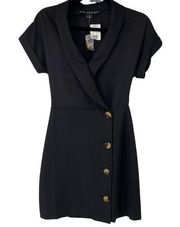 Hyfve Black V Neck Button Detail Dress