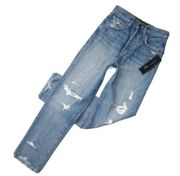 NWT Veronica Beard Blake Classic Straight in Clearwater Destroyed Jeans 25 / 0
