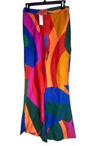 Farm Rio colorful flare trousers size small, NWT