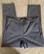 LIVERPOOL elastic waist straight leg cropped pant navy/grey size 12/31
