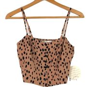 Gypsies & Moondust - Mocha Spotted Crop Top Cami