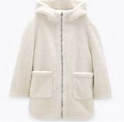 Oversized White Sherpa Coat Jacket