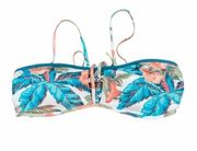 O'Neill Hawaiian Floral Strappy Bandeau Bikini Top Women's Size Small