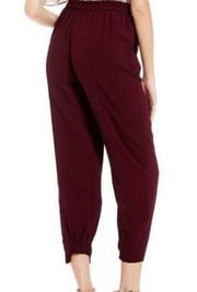 NWT Gibson Latimer Song Sparrow Jogger Pants XL Maroon Pull On Crop High Waist