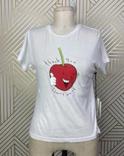 AGOLDE Thank You Cherry Much T-Shirt White Red