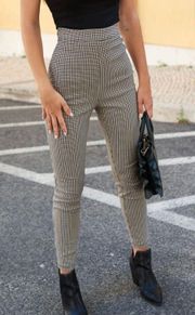 plaid high-rise skinny pants