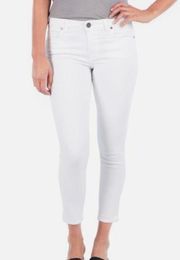 Kut from the Kloth Jeans Women's 14 White Donna Fab Ab High Rise Skinny Ankle