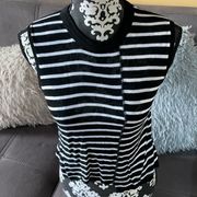 KERISMA Black and White Striped Tank Top Size M