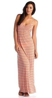 CA Vitamin A Womens Erica Striped Maxi Dress Clementine Gray size Medium