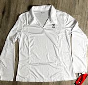 TYR Women's Long Sleeve Polo Shirt - White Textured - TFPLSF6A - Size XL - $44