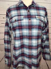 Ariat Rebar Medium Long Sleeve button front shirt Colorful plaid western cowgirl