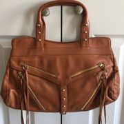 Botkier Caramel Brown Leather Shoulder Handbag