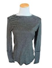 NWT Womens 90 Degrees by Reflex Striped Active Top w Thumbholes - Sz L