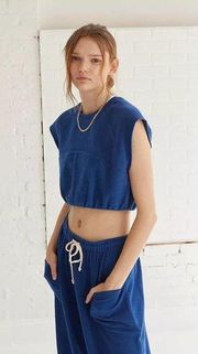 Urban Outfitters Out From Under Taylor Blue Varsity Lounge Top Vest SZ XS