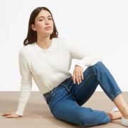 NWT Everlane The Soft Cotton Crew in Bone XS