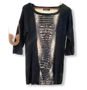 Magaschoni NY Wool Blend Black Sweater Dress