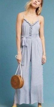 Anthropologie Maeve Maritime Pommed Jumpsuit Size 4 Flawed