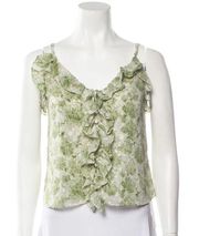 MISA LOS ANGELES Floral Print V-Neck Crop Top