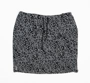 Sundry Cheetah Leopard Animal Print Pattern Mini Saturday Skirt Black Gray L