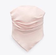 ZARA ON HOLD- Pink Satin Scarf Top