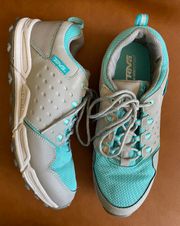 Waterproof Hiking Trail Athletic Shoes Turquoise Gray Youth Size 6.5