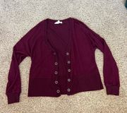 Maroon Button-Up Cardigan