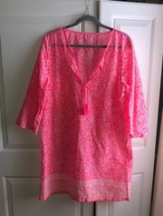 J. Crew Re Imagined Swimsuit beach Coverup Large pink Boho