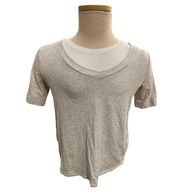 Ann Taylor LOFT Vintage Soft Tee Shirt scoop neck With Sparkle Accent