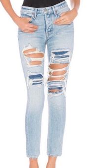 NWT GRLFRND x  Karolina High-Rise E Street Distressed Skinny Jean Size 29