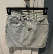 High Waisted Mini Jean Skirt