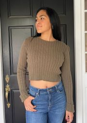 Olive green  cropped sweater