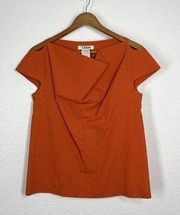 Chloe Orange Floral Cotton Top