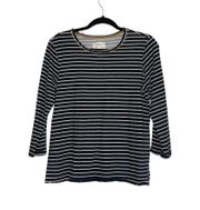 Gray Reverse Oakland Stripe 100% Cotton 3/4 Sleeve Top