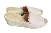 Lauren Ralph Lauren Size 10 Carlynda Linen Espadrilles Light Pink Slip On Sandal