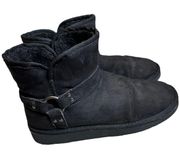 faux shearling ankle boots  black size 7.5M