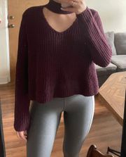 Purple Choker Sweater 