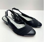 Easy Street Pumps Womens Size 6.5 Black Slingback Block Heel Casual