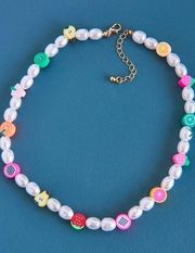 Earthbound Vintage 90s Fruit Slice Faux Pearl Necklace