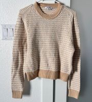 $350 NWT RE/DONE 50s CREWNECK LIGHT BEIGE MULTI SWEATER SZ SMALL