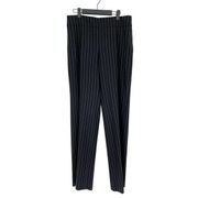 Armani Collezioni Black Pinstripe Virgin Wool Wide Leg Trouser Pants size 10