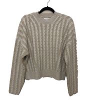 House of Harlow 1960 beige cable knit striped sweater size XS NWT