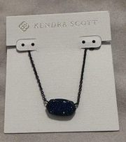 Navy Gunmetal Elisa Necklace in Blue Drusy